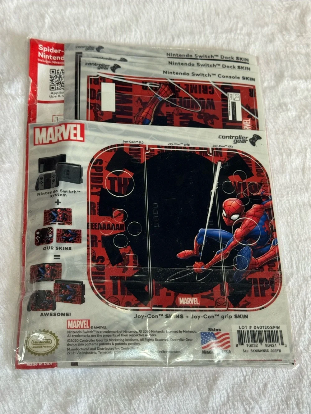 Marvel Spider-Man Red and Black Nintendo Switch Skin